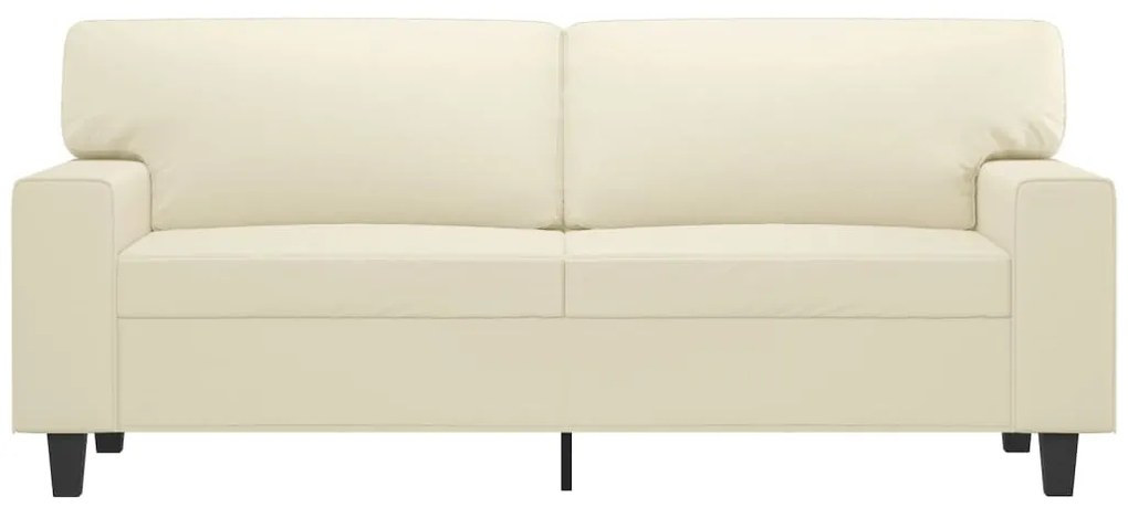 Sofá de 2 lugares 140 cm couro artificial cor creme