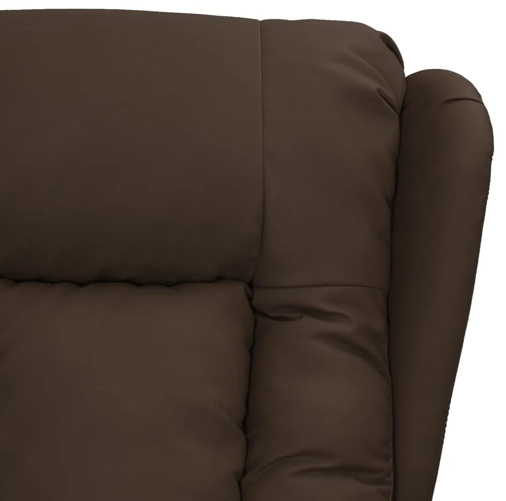 Poltrona reclinável couro artificial castanho