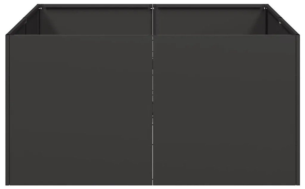Vaso floreira 80x80x40 cm aço laminado a frio preto