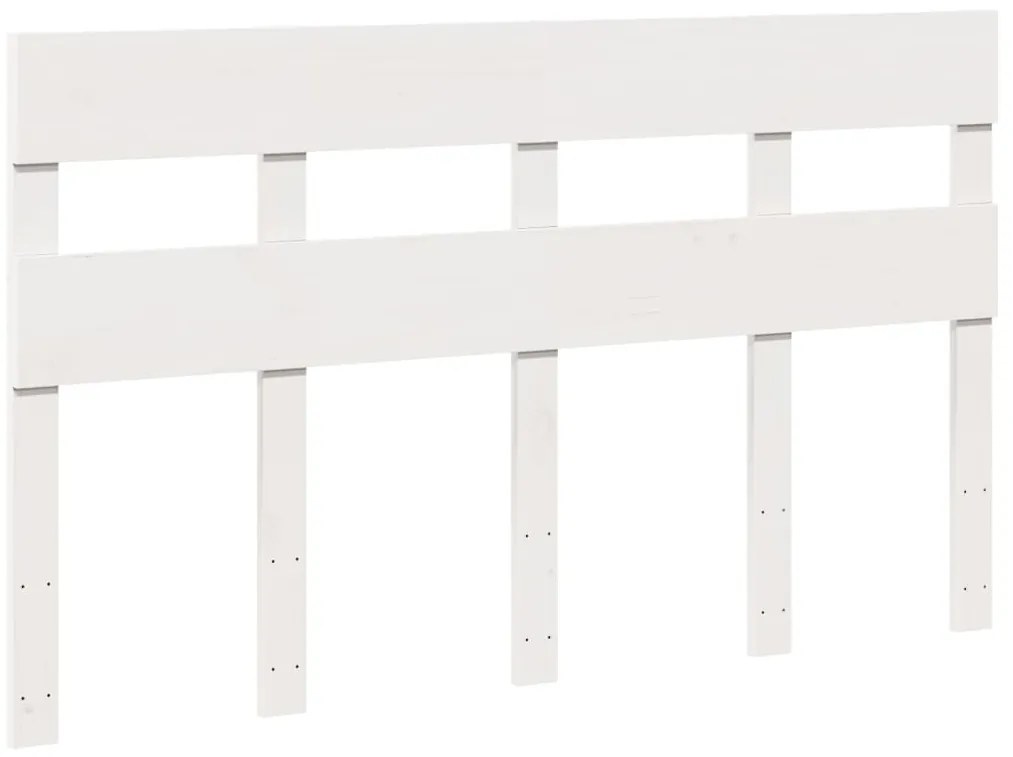 Cama sem colchão 140x190 cm madeira de pinho maciça branco