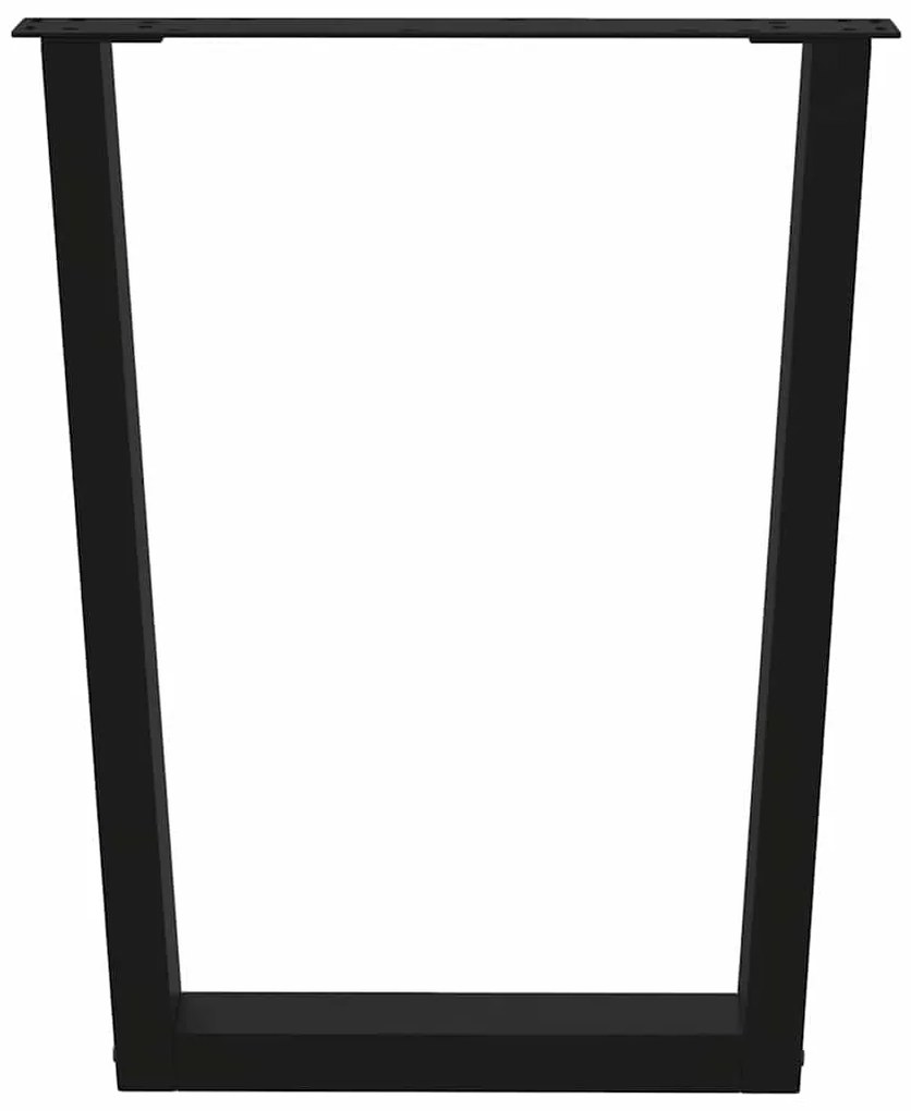 Pernas para mesa de jantar em V 3 peças, preto, 70x(72-73,3) cm, aço