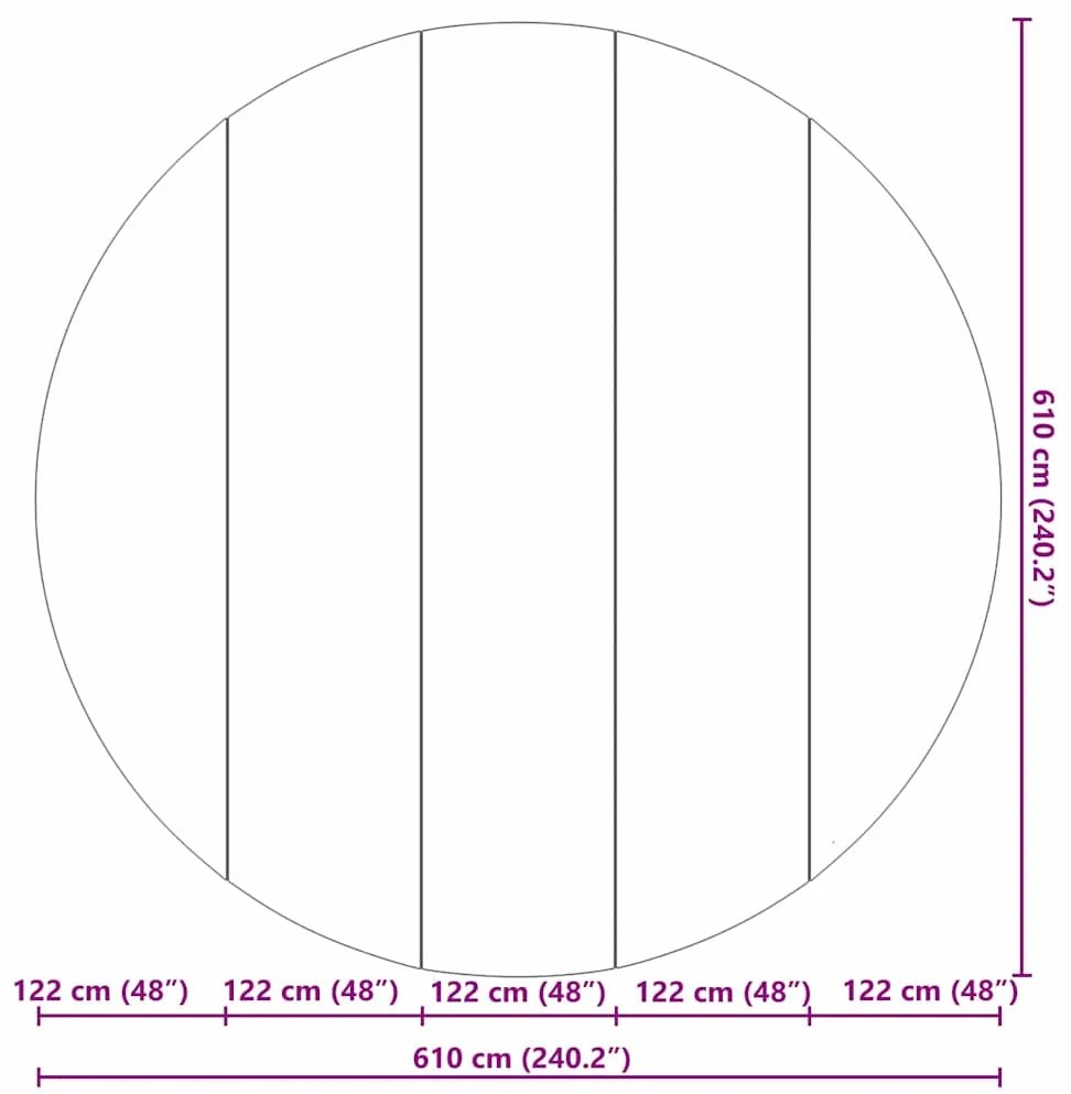 Folha de Fundo para Piscina Preta Ø610 cm - Tecido Não Tecido Redondo.