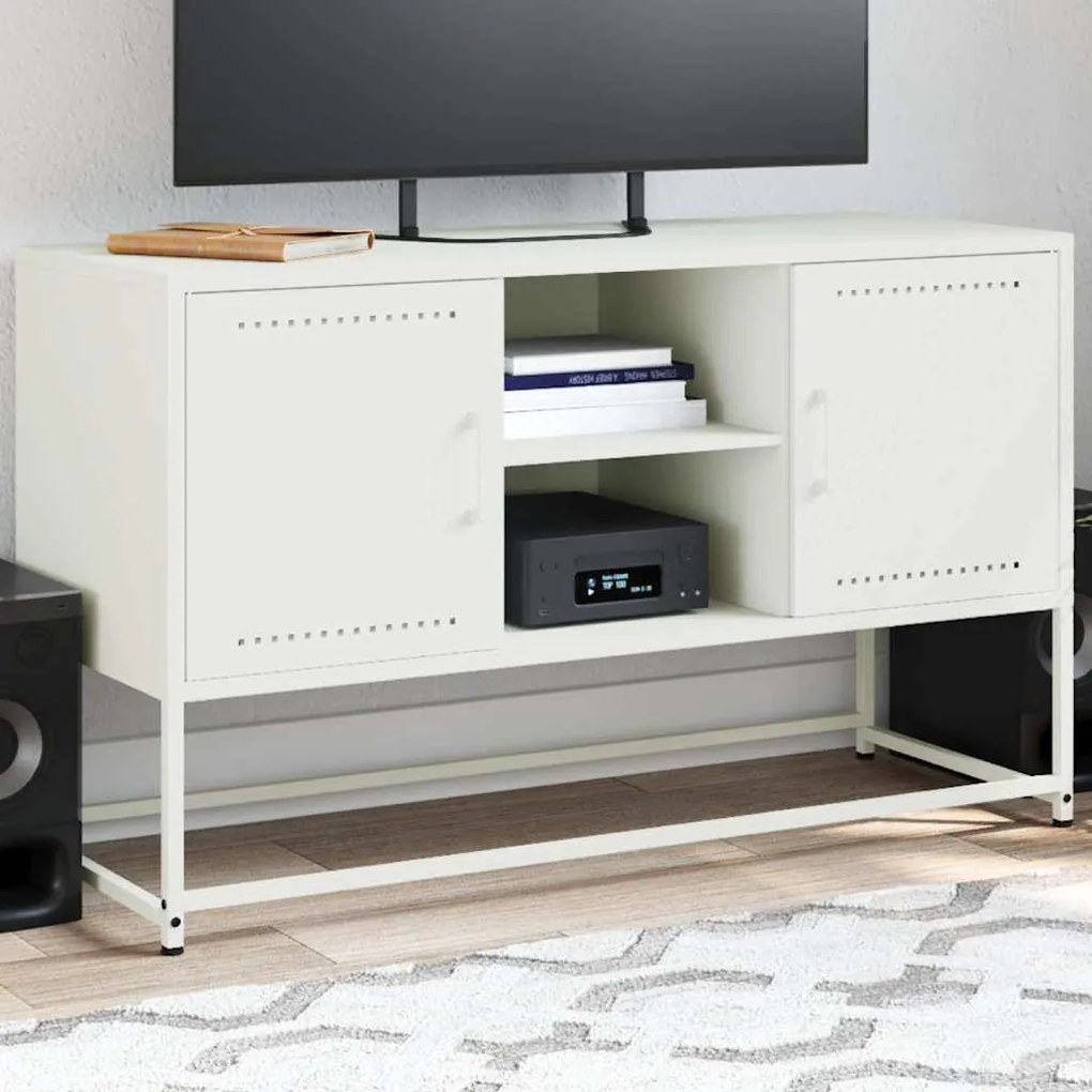Móvel de TV 100,5x39x60,5 cm aço branco