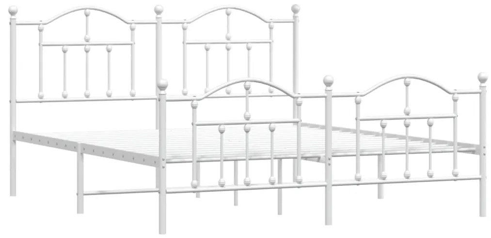 Estrutura de cama com cabeceira e pés 160x200 cm metal branco