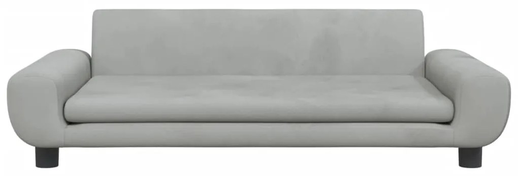 Sofá infantil 100x54x33 cm veludo cinzento-claro