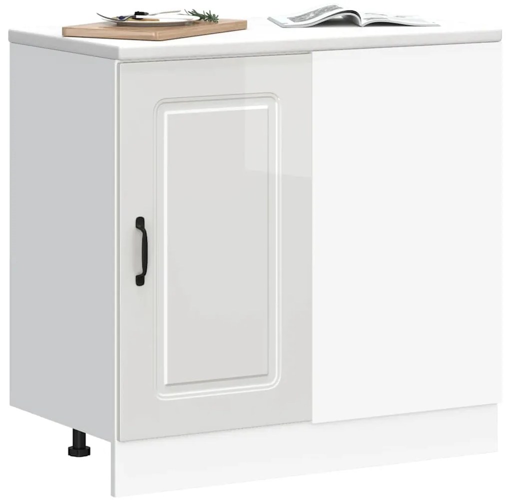 Armário de cozinha baixo Kalmar branco alto brilho