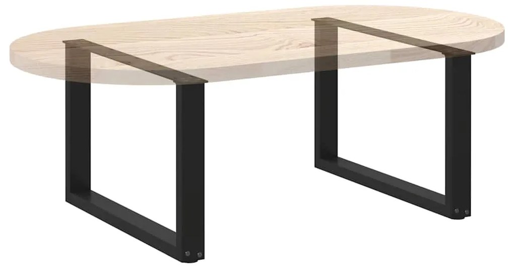 Pés para mesa de centro em formato de U, 2 peças, preto, 60x (42-43) c