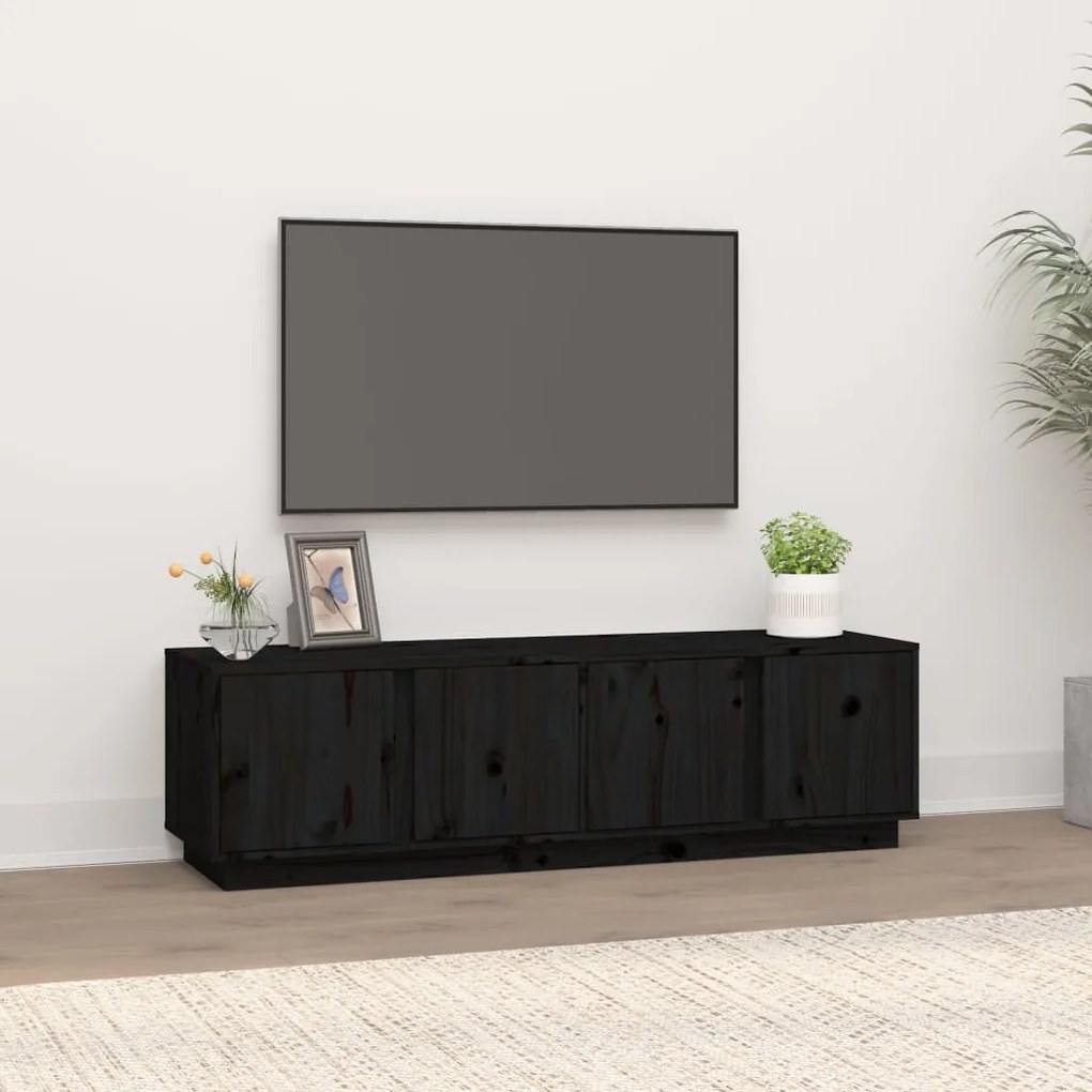 vidaXL Móvel de TV 140x40x40 cm madeira de pinho maciça preto