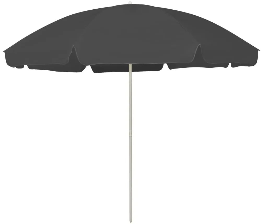 vidaXL Guarda-sol de praia 300 cm antracite