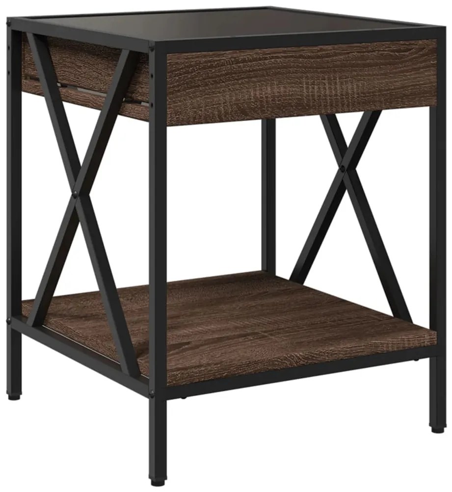 Mesa de centro luzes LED Infinity 40x40x49 cm carvalho castanho