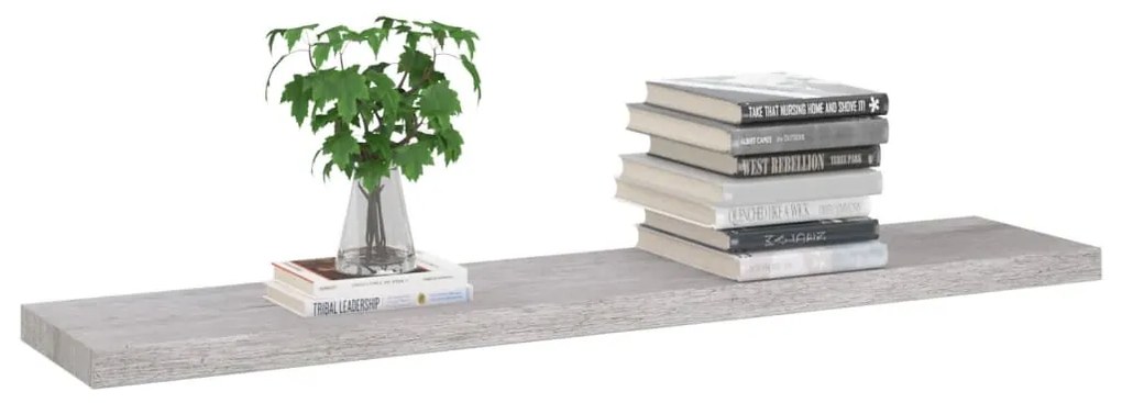 Prateleiras de parede 2 pcs 120x23,5x3,8cm MDF cinzento-cimento