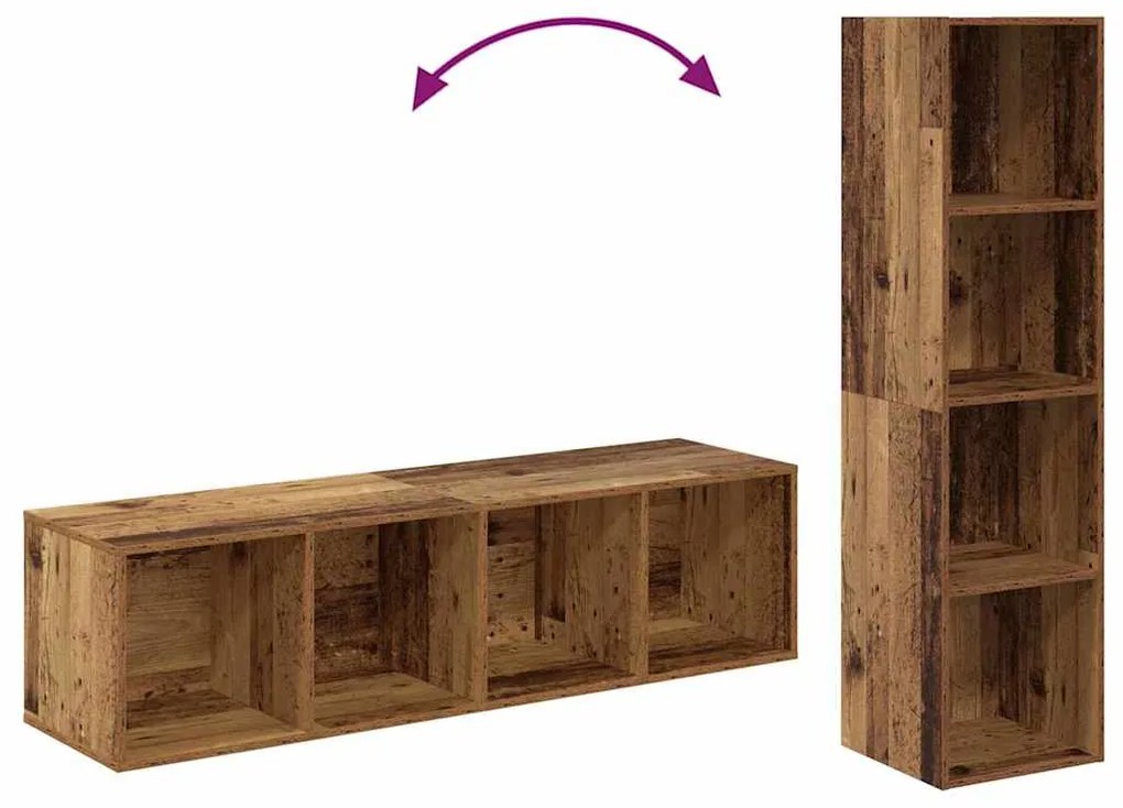 Conjunto de móvel de TV 4 pcs Castanho 37 x 37 x 142.5 cm