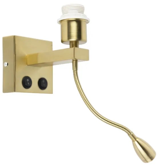 LED Candeeiro de parede moderno em latão com braço flexível - Brescia Combi Moderno