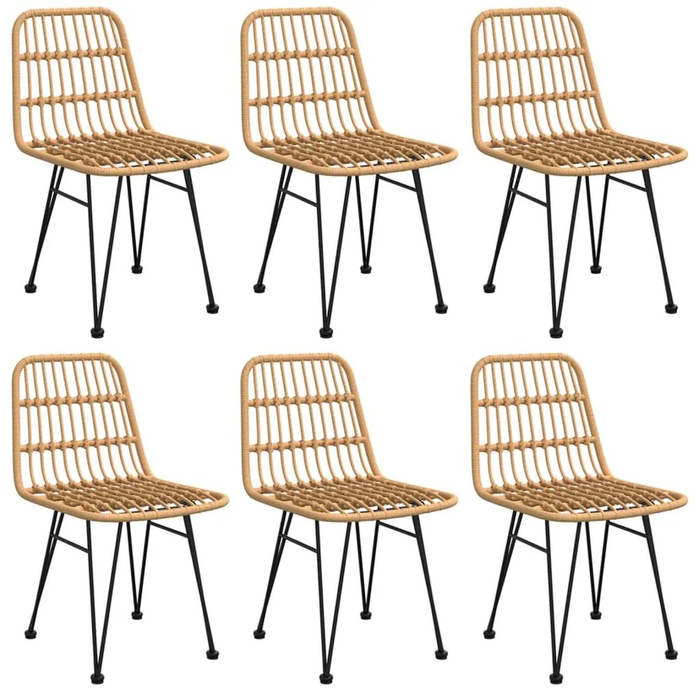 7 pcs conjunto de jantar para jardim vime PE