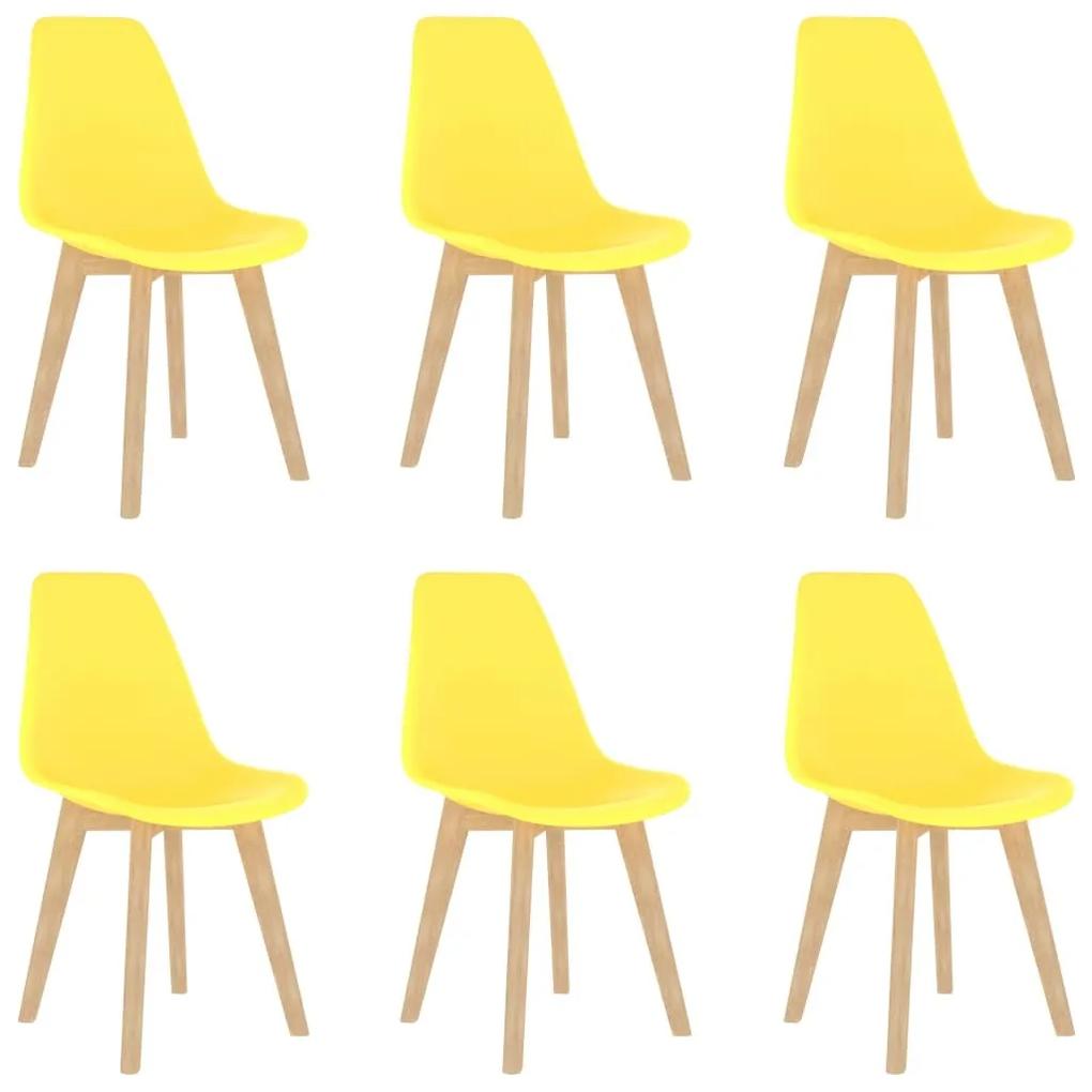 Cadeiras de jantar 6 pcs plástico amarelo