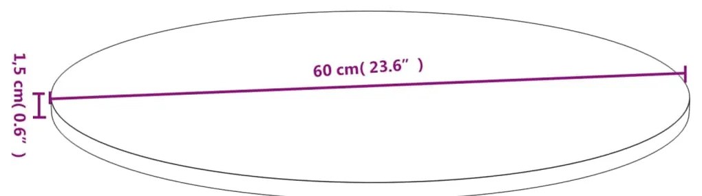 Tampo de mesa Ø60x1,5 cm bambu
