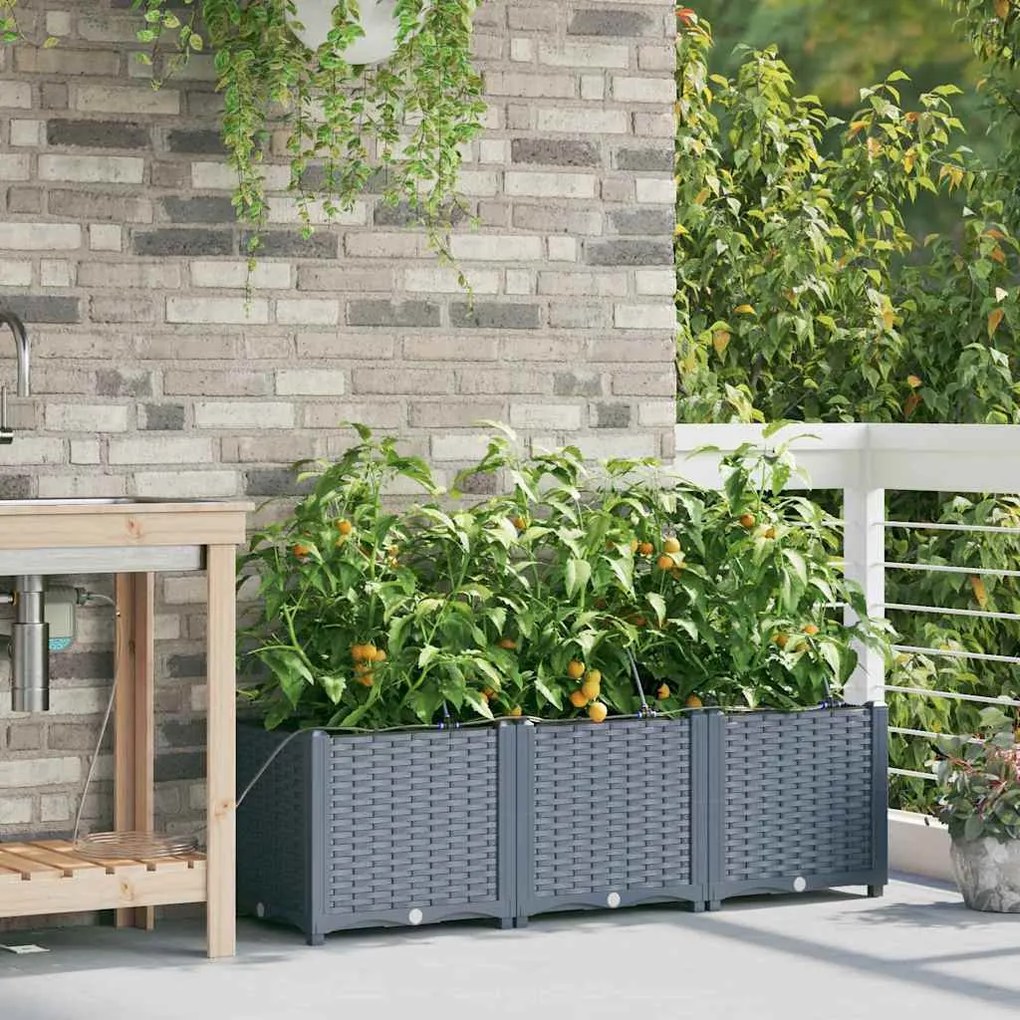 Jardineiras de Jardim 1 pc Cinzento-claro 120 x 40 x 37.5 cm