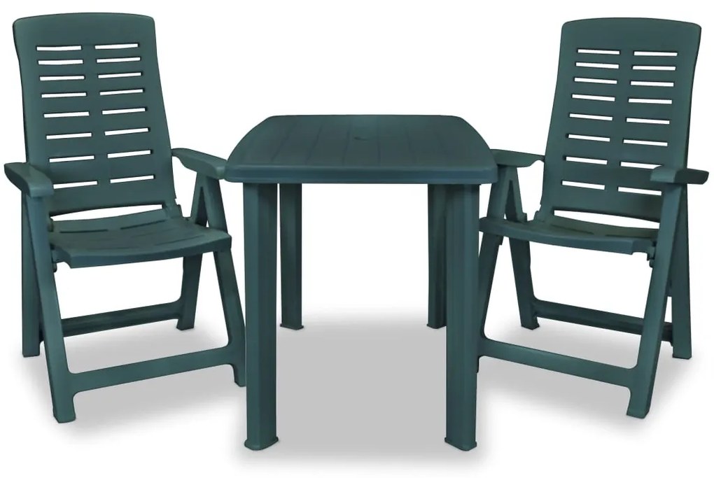 Conjunto bistrô 3 pcs plástico verde