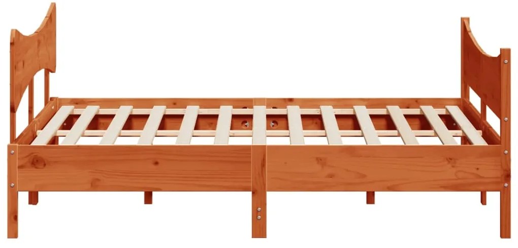 Cama sem colchão 200x200 cm pinho maciço castanho-mel