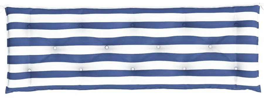 Almofadão p/ banco jardim 150x50x7 cm tecido oxford azul/branco