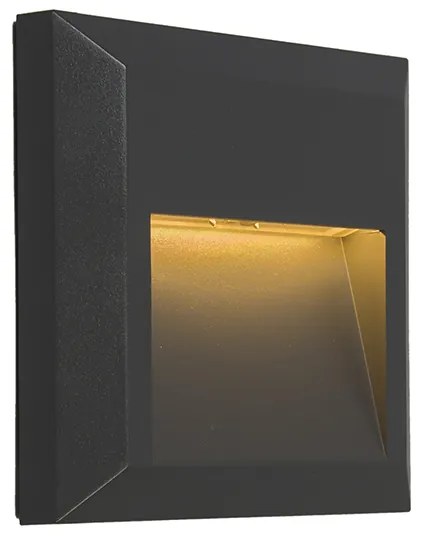 Candeeiro de parede moderno cinzento escuro quadrado com LED - Gem Moderno