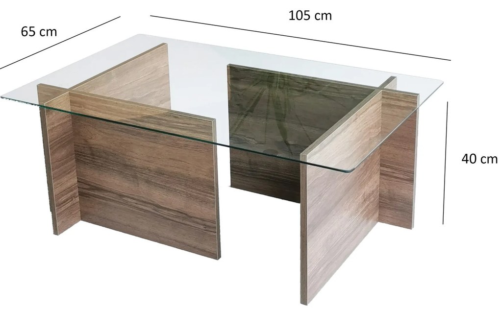 Mesa de Centro Escape – Nogueira – 105 cm x 40 cm x 65 cm