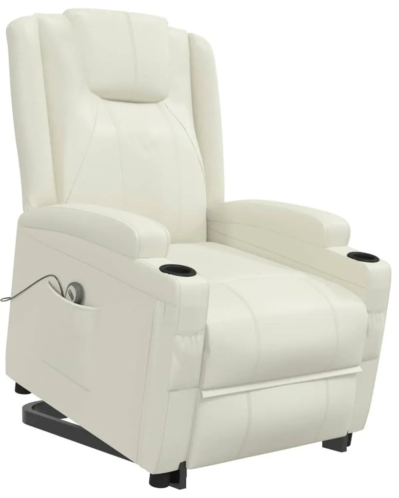 Poltrona elevatória couro artificial branco nata