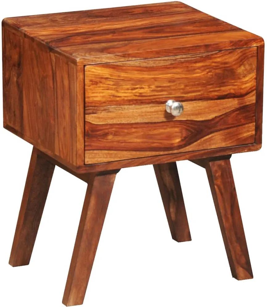 Mesa de cabeceira com 1 gaveta 55 cm madeira de sheesham maciça