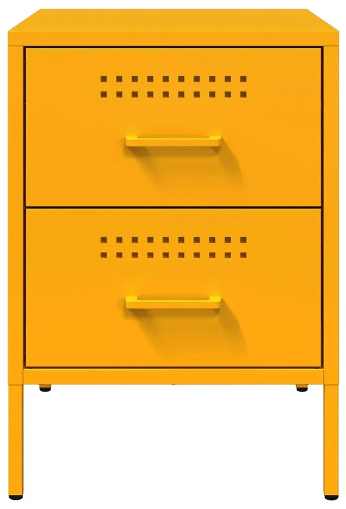 Mesa de cabeceira 36x39x50,5 cm aço amarelo mostarda