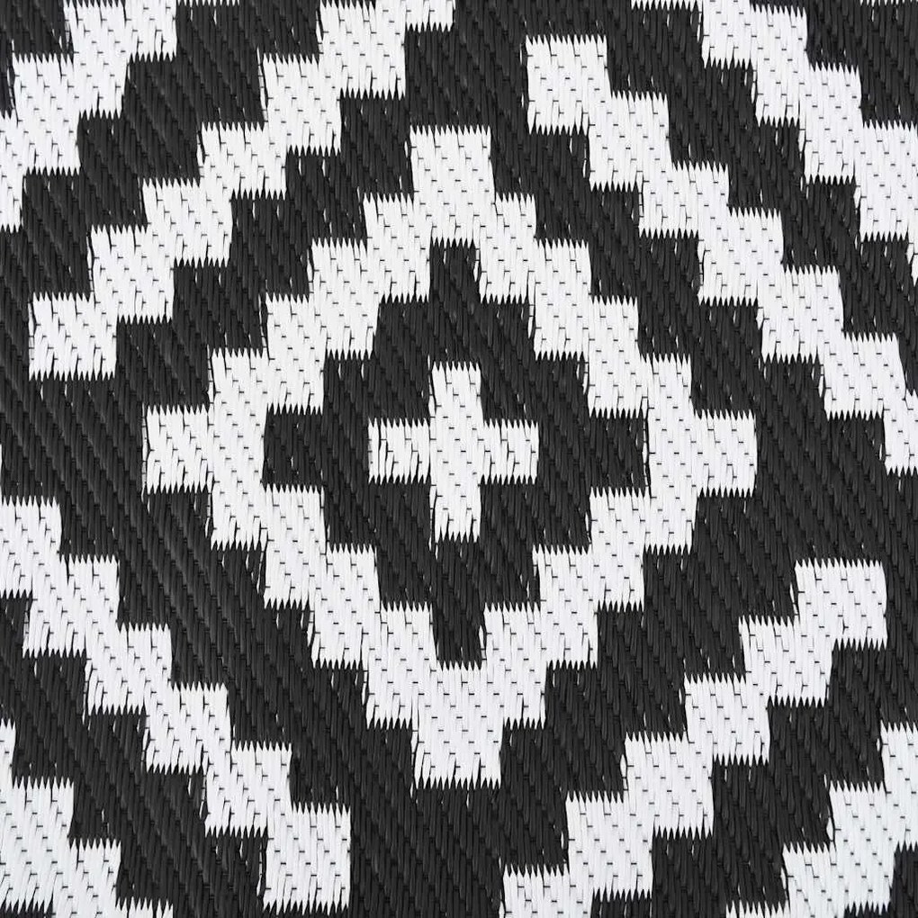 Tapete de exterior Ø200 cm ARAKIL PP branco e preto