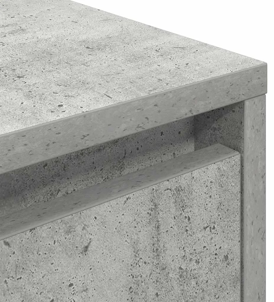 Mesa de cabeceira com luzes LED 38x34x50 cm cinzento-cimento