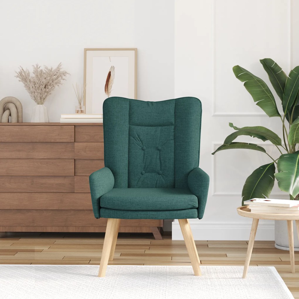 Cadeira Relaxante vidaXL Verde Escuro em Tecido