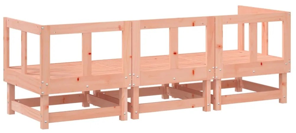 3 pcs conjunto lounge de jardim madeira de douglas maciça