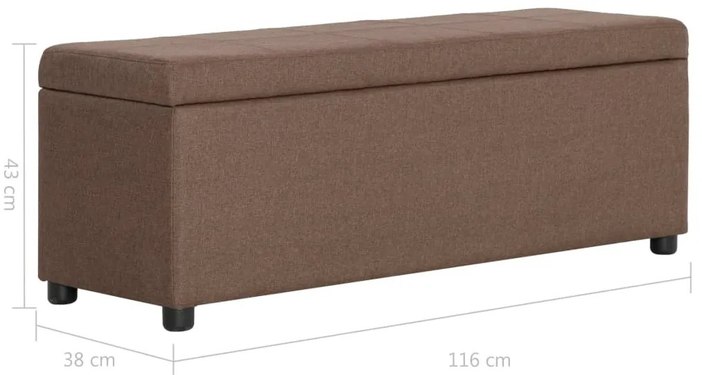 Banco c/ compartimento de arrumação 116 cm poliéster castanho