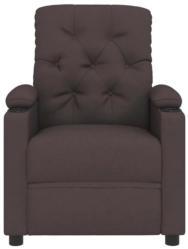 Poltrona de massagens tecido castanho-escuro
