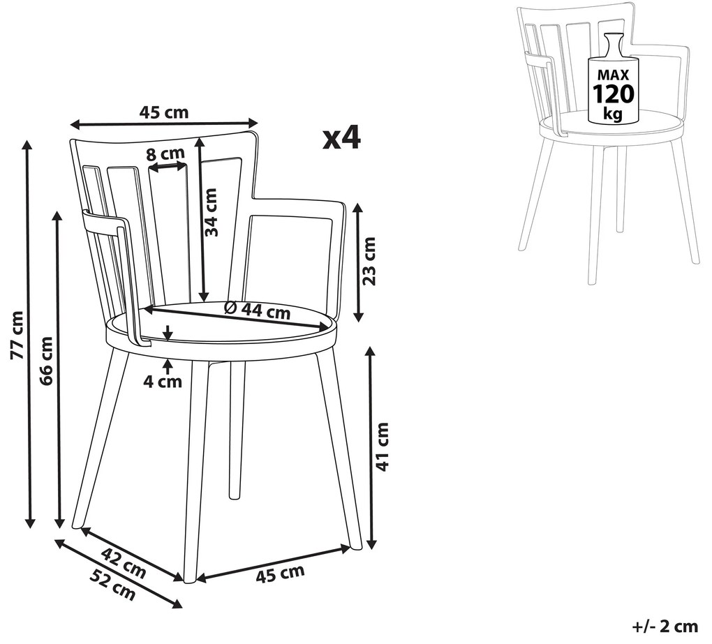 Conjunto de 4 cadeiras de jantar brancas MORILL Beliani