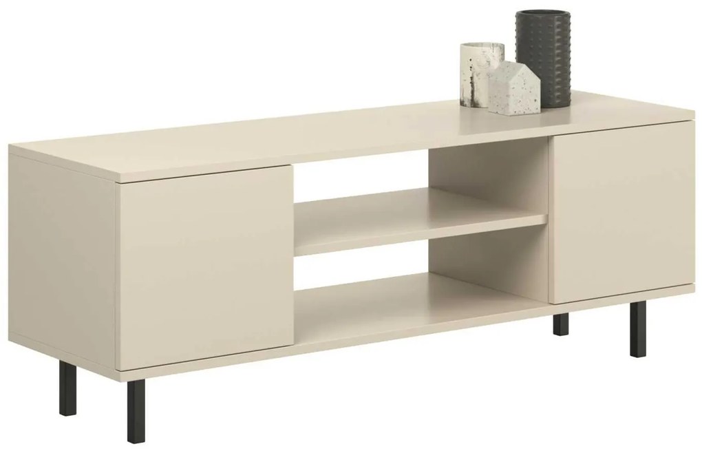 Móvel TV Focus cor caxemira 135 cm - pernas pretas