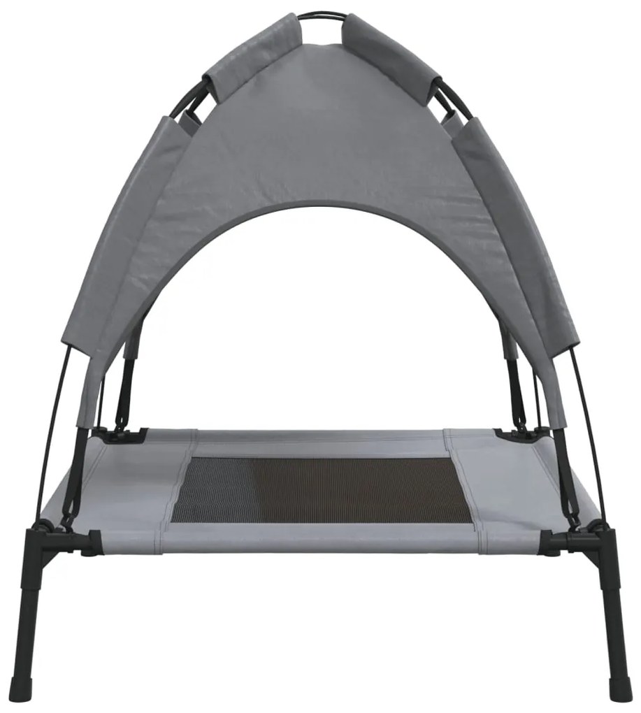 Cama para cães com toldo tecido oxford e aço antracite