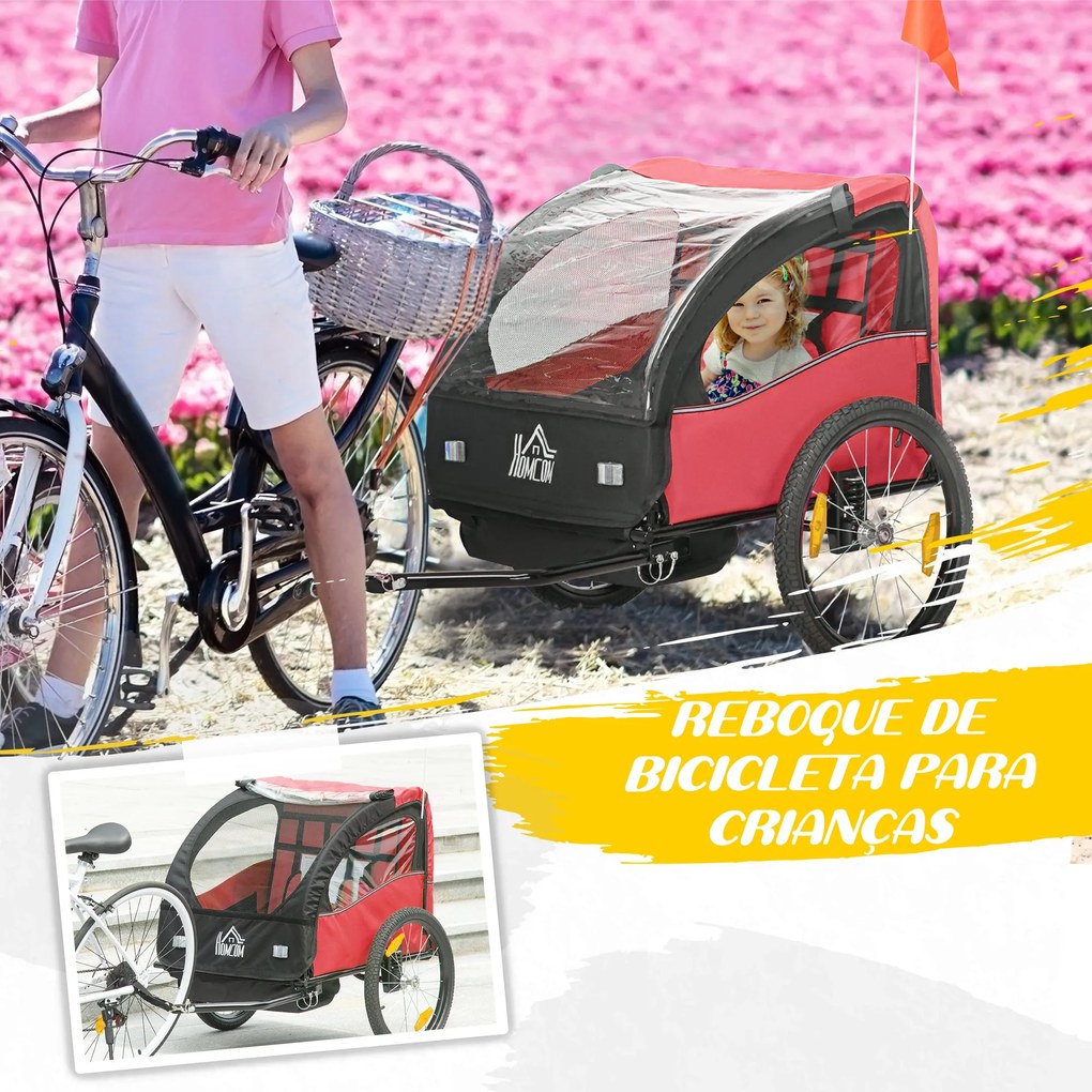 Reboque de Bicicleta para Crianças acima de 18 Meses Reboque de Bicicl