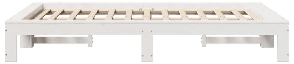 Cama sem colchão 120x200 cm madeira de pinho maciça branco