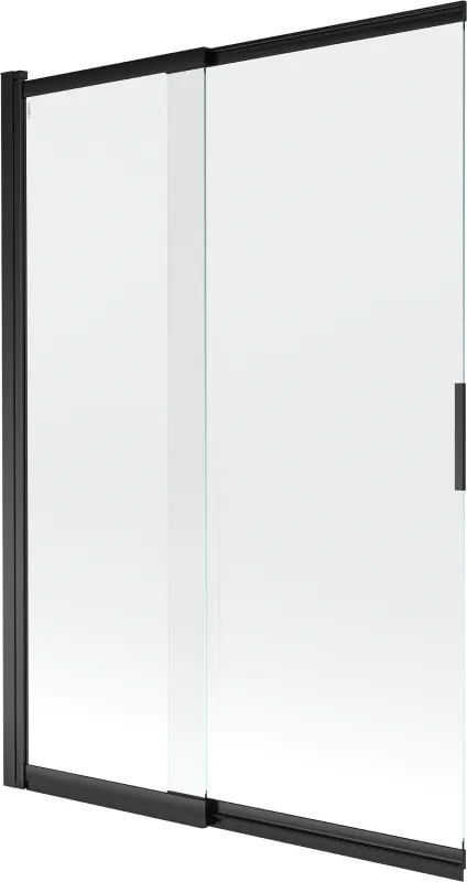 Mexen Fox painel de banheira deslizante de 2 folhas 120 x 150 cm, transparente, preto - 891-120-002-70-00