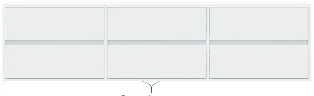 Móvel de parede para TV com luzes LED 180x31x45 cm branco