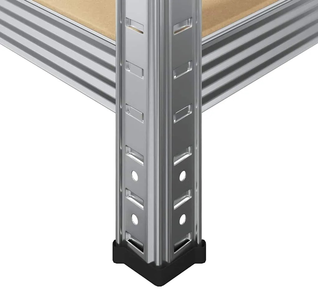 Prateleiras de armazenamento de 5 camadas 2 pcs aço prateado