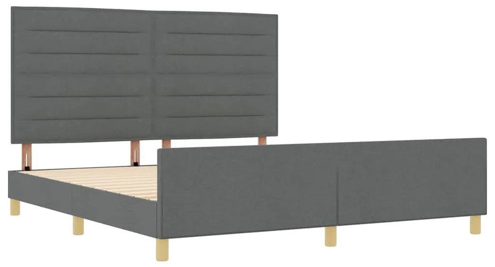 Cama vidaXL Cinza Escuro 180x200 cm Tecido