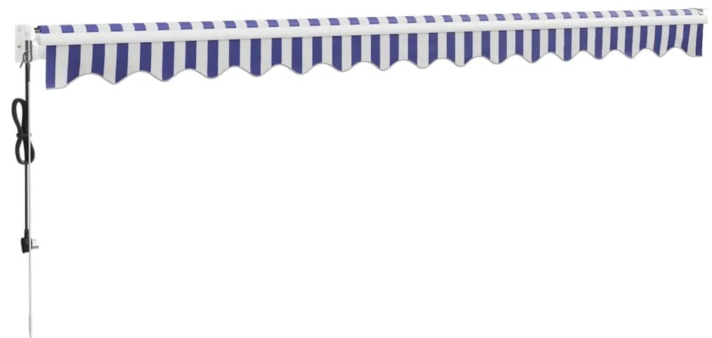 Toldo retrátil automático com 4x3 m azul e branco