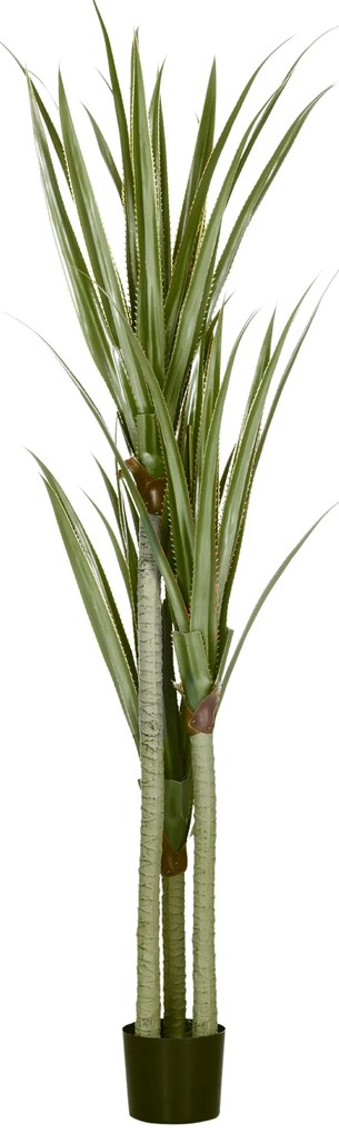 HOMCOM Planta Artificial de Mandioca Planta Artificial com 39 Folhas Realistas para Decoração em Casa Ø17x190 cm Verde