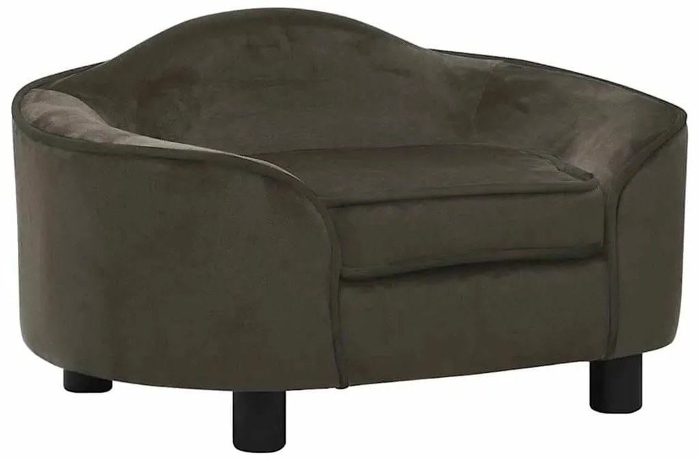 Sofá para cães 67x47x36 cm pelúcia cinzento-escuro