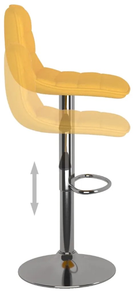 Bancos de bar 2 pcs tecido amarelo