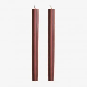 Pack De 2 Velas Decorativas Soraia Terracota - Castanho Café - Sklum