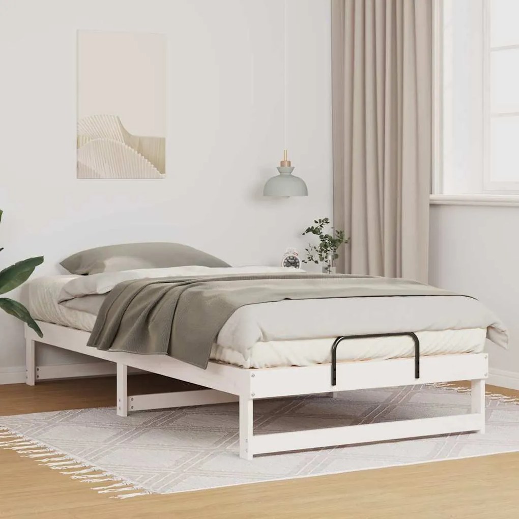 vidaXL Estrutura de Cama com Alças Branco 100 x 200 cm